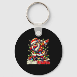 Funny Rizz Santa Claus Dabbing Christmas Skibidi R Key Ring