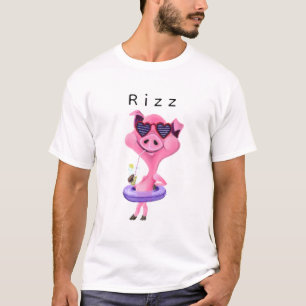 Funny Rizz T-Shirt with Party Pig