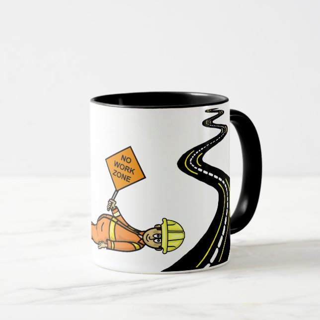 Funny Road Construction Work Zone Mug (Front Right)