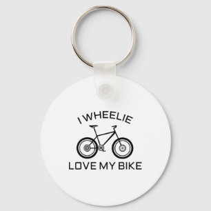Funny Road, Mountain Biking T Shirt I Wheelie Love Key Ring