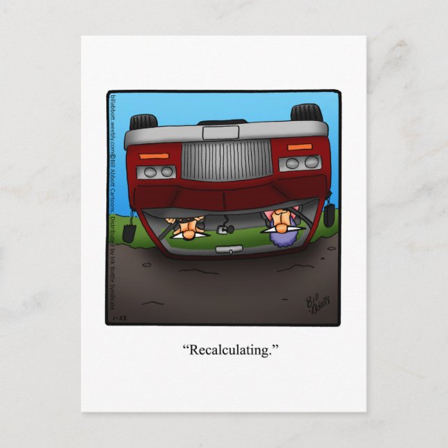 Funny Road Trip Humour Postcard (Front)