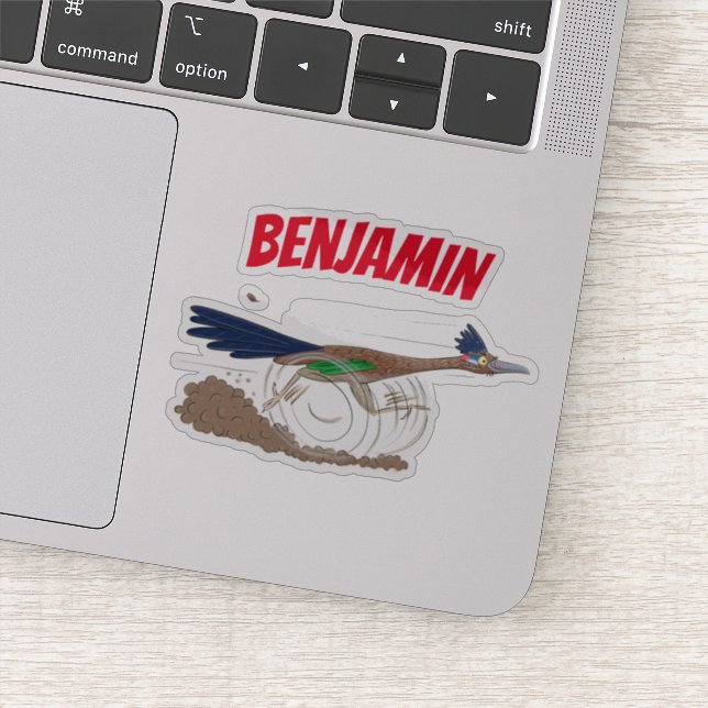 Funny roadrunner bird cartoon illustration (Detail)