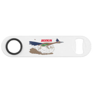 Funny roadrunner bird cartoon illustration