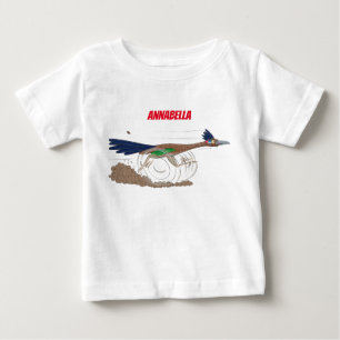 Funny roadrunner bird cartoon illustration baby T-Shirt