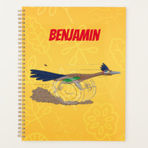 Funny roadrunner bird cartoon illustration planner
