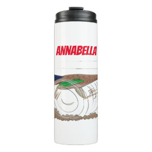 Funny roadrunner bird cartoon illustration thermal tumbler