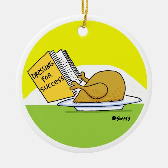 Funny Roast Turkey Christmas Tree Ornament (Front)