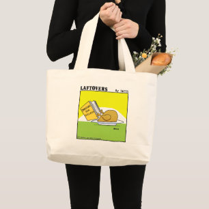 Funny Roast Turkey Thanksgiving Laftovers Cartoon Large Tote Bag