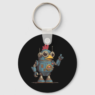 Funny Robot Ai Chicken Costume For Robots Lovers Key Ring