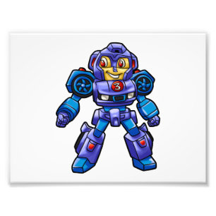Funny robot cartoon   Robot car  Choose back color Photo Print