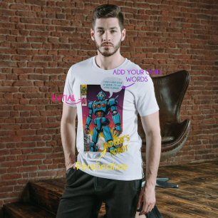 Funny Robot Comic Book Art Style Personalised Tee