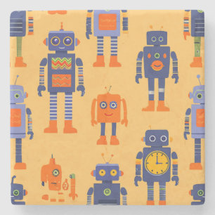 funny robot friend stone coaster