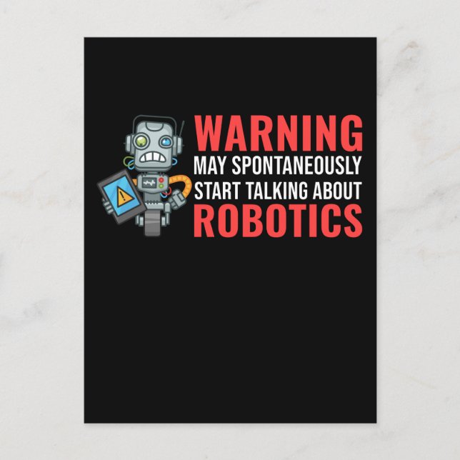Funny Robots Quote Boys Girls Robot Postcard (Front)