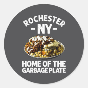 Funny Rochester Ny Garbage Plate Gift Cool New Yor Classic Round Sticker