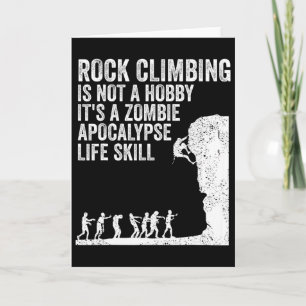 Funny Rock Climber Gift For Men Women Cool Zombie Card