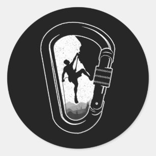 Funny Rock Climbing Art For Men Women Bouldering L Classic Round Sticker