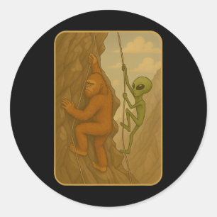 Funny Rock Climbing Boulder Climb Walls Meme Classic Round Sticker