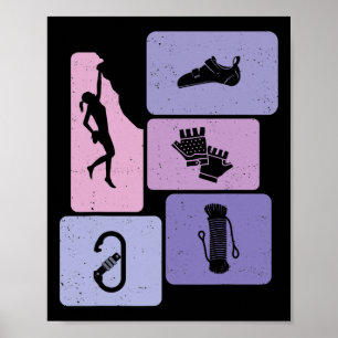 Funny Rock Climbing Bouldering Enthusiasts Kids Wo Poster