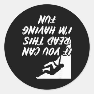Funny Rock Climbing Bouldering Gift Womens And Men Classic Round Sticker