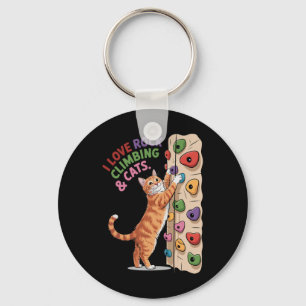 Funny Rock Climbing Cat Lover Indoor Adventure Hum Key Ring