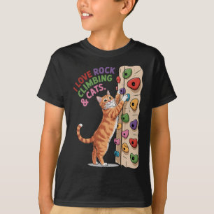 Funny Rock Climbing Cat Lover Indoor Adventure Hum T-Shirt