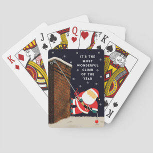 Funny Rock Climbing Christmas Holiday Playing Cards
