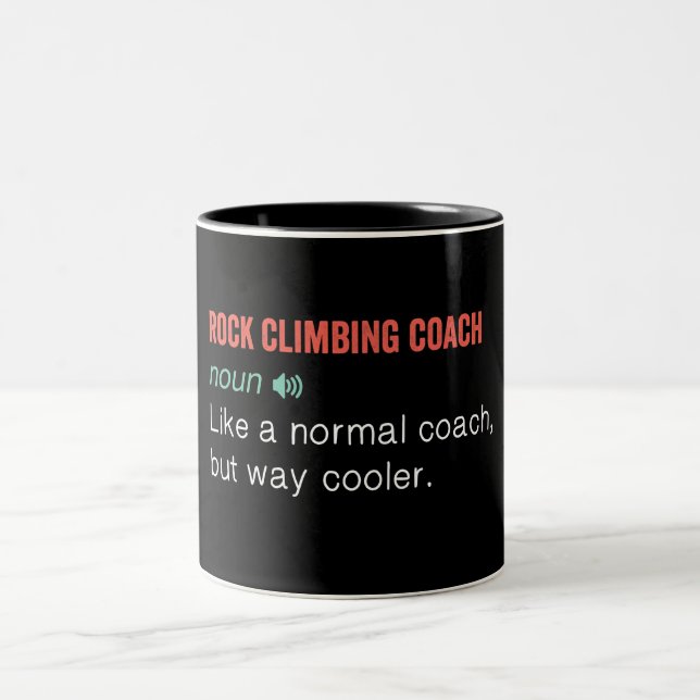 Funny Rock Climbing Coach Definition Two-Tone Coffee Mug (Center)