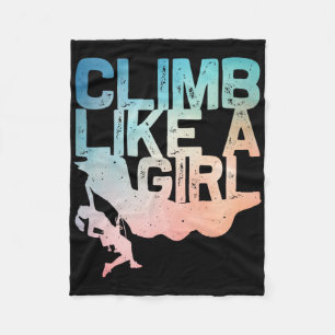 Funny Rock Climbing Design For Girls Women Kids Ro Fleece Blanket