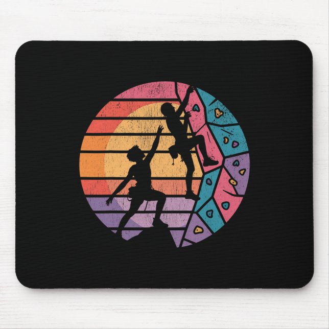 Funny Rock Climbing Free Mountain Climb Climber  Mouse Mat (Front)