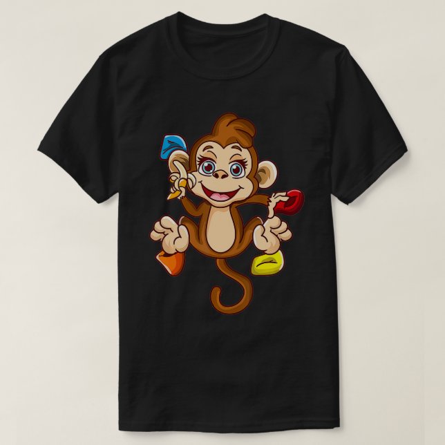 Funny Rock Climbing Monkey Climber Bouldering Cute T-Shirt (Design Front)