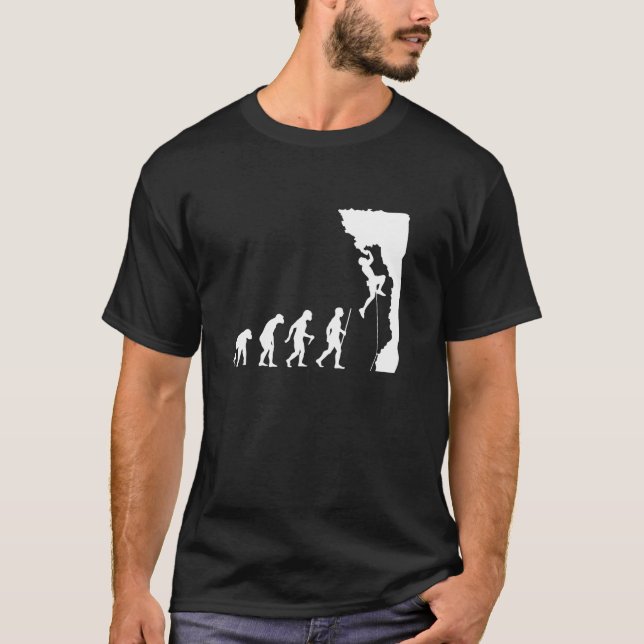 Funny Rock Climbing  Rock Climbing Evolution T-Shirt (Front)