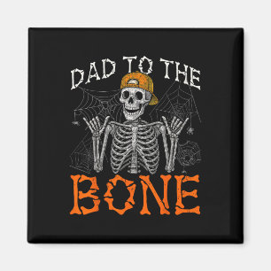 Funny Rock Dad To The Bone Skeleton Halloween Cost Magnet