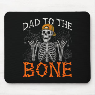 Funny Rock Dad To The Bone Skeleton Halloween Cost Mouse Mat