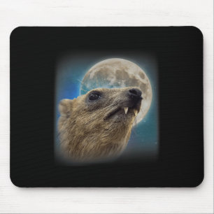 Funny Rock Hyrax With The Moon Meme Mouse Mat