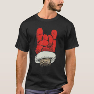 Funny Rock N Roll Christmas -Santa Rocks Music Ban T-Shirt
