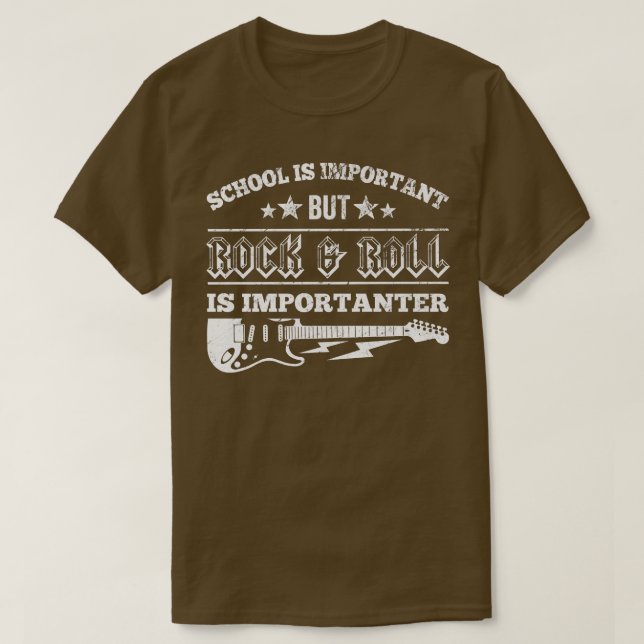 Funny Rock N' Roll guitar student309 T-Shirt (Design Front)