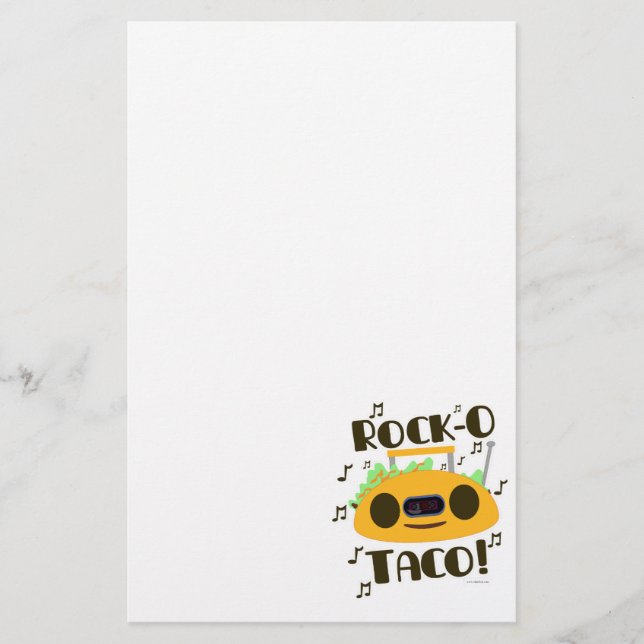 Funny Rock-O Taco Time Stationery (Front)