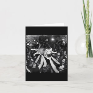 Funny Rock Show Cat Meme Cute Tabby Kitten Crowd S Card