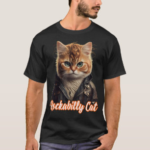 Funny Rockabilly Cat Rock n Roll Music Retro Vinta T-Shirt