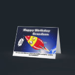 Funny Rocket Birthday Grandson Card<br><div class="desc">Now here is a great way to send a personel message with this Funny Space ship Happy Birthday Grandson card, </div>