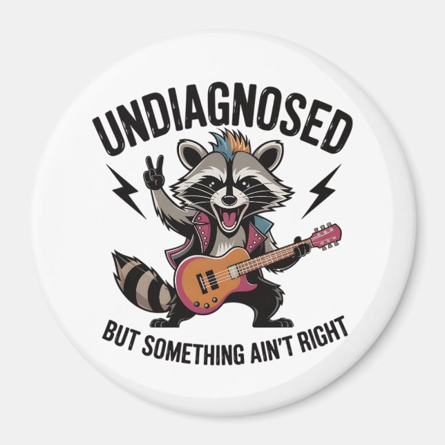 Funny Rocking Racoon Magnet (Front)