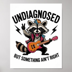Funny Rocking Racoon Poster