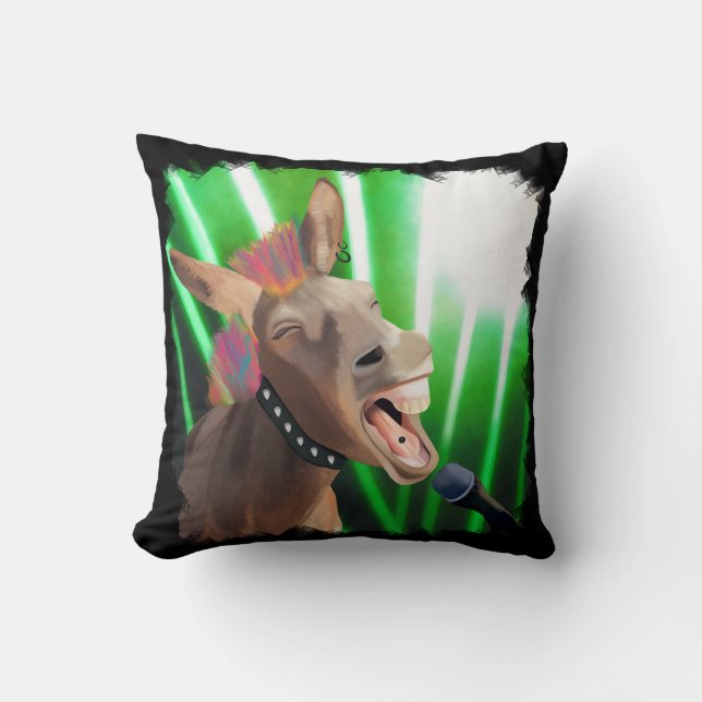 Funny Rockstar Donkey Cushion (Front)