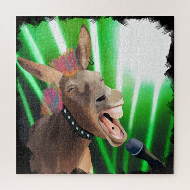 Funny Rockstar Donkey Jigsaw Puzzle (Vertical)