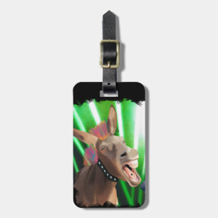 Funny Rockstar Donkey Luggage Tag