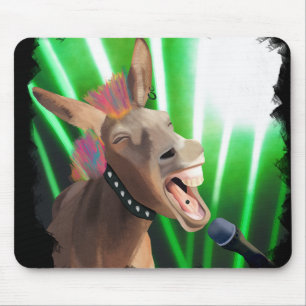 Funny Rockstar Donkey Mouse Mat