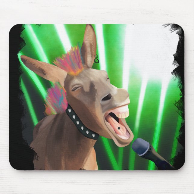 Funny Rockstar Donkey Mouse Mat (Front)