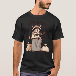Funny Rocky Raccoon Guitar Playing Raccoon Music L T-Shirt