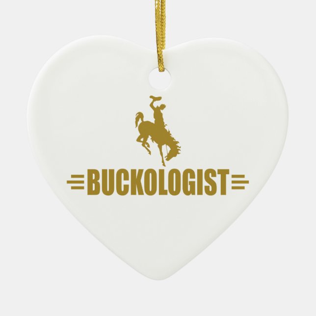 Funny Rodeo Bucking Bronco Ceramic Tree Decoration (Front)