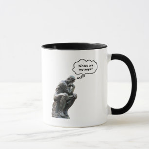 Funny Rodin's Thinker Statue - Where Are My Keys? Mug
